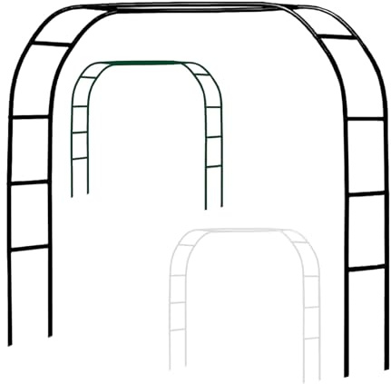 Treillis d'arche de jardin en métal robuste – Grande tonnelle pour plantes grimpantes, support de rose, bases stables, design élégant blanc et noir, parfait pour les vignes et les légumes