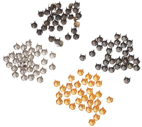 WRITWAA Mini-clous Diy Pour Poupées 4 Mm 120 Pcs En Métal Doré, Argenté, Cuivre Ancien Et Noir, Accessoires Pour Vêtements De Poupée Bricolage, Décoratifs Et Résistants
