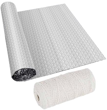 Sharplace Rouleau d'isolant réfléchissant en feuille, film isolant à bulles doublement réfléchissant pour fenêtres, toits de camping-cars et pots de fleurs, 60 Cm X 600 Cm