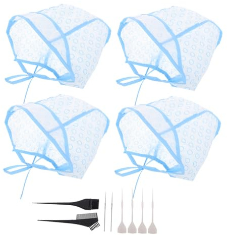 Healifty 12 Pezzi Cuffie per Colpi di Sole e Accessori per Tinta Chioma PVC Regolabili Kit Facile da Usare Home Salon con Uncinetto Strumenti