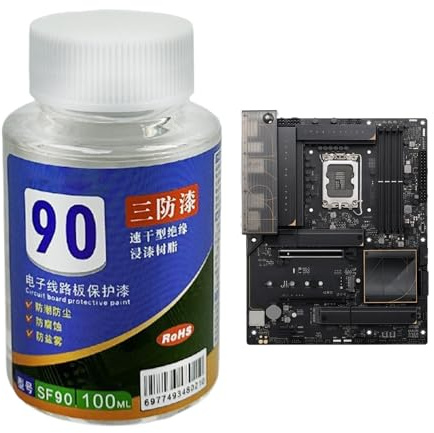 Le revêtement protecteur transparent pour les cartes de circuits imprimés aide à protéger contre l'humidité. Forme une couche de vernis pour circuits avec un pinceau ou un spray pour circuit mère LED