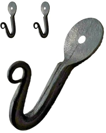 CRAFTOMATIK Mittelalter Wandhaken | 3er-Set | Handgeschmiedete Wandhänger | Aufhängehaken im Nostalgisch-Antik Stil | HFWH06 (3)