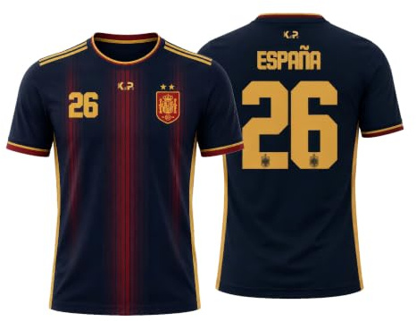 KALLPA Camiseta Mundial España de fútbol Personalizada. (Mundial Modelo 3)
