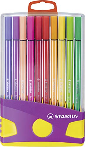 STABILO - Premium-Filzstift - Pen 68 ColorParade in gelb/lila - 20er Tischset - mit 20 verschiedenen Farben