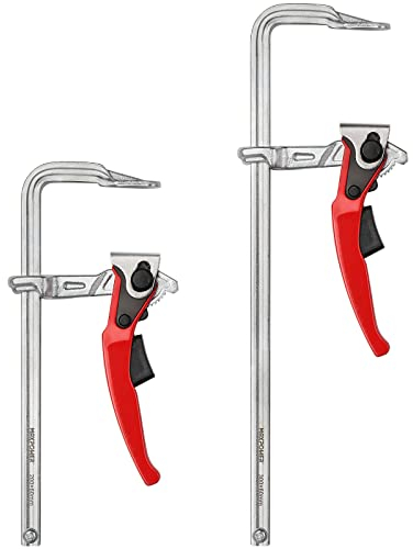 MAXPOWER 2 Stücke Schraubzwingen Set 200mmx60mm+300mmx60mm Ratsche Schnelle Veröffentlichung Schraubzwinge profi Spannzwingen