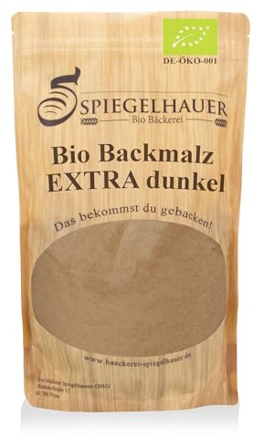 Bäckerei Spiegelhauer Bio Backmalz extra dunkel 200g inkatives Backmalz für Brot und Brötchen Gerstenmalzmehl