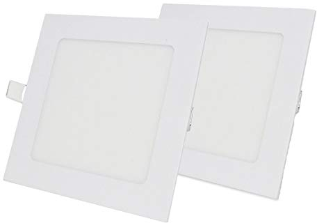 NRGLEVER Quadratische 12W Einbauleuchte 2pcs, LED Einbauleuchte, Ultradünner Raum 170mm x 170mm, Kaltweiße 6500K Deckenleuchte, mit Treiber