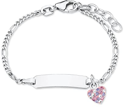 Prinzessin Lillifee Kinder-Armband längenverstellbar Herz 925 Silber rhodiniert Kristall weiß