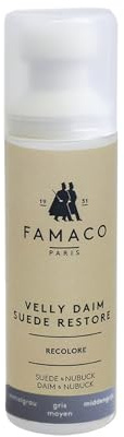 Famaco - Applicateur Velly Daim 75ml - Couleur GRIS MOYEN - Restaure la Couleur du Daim