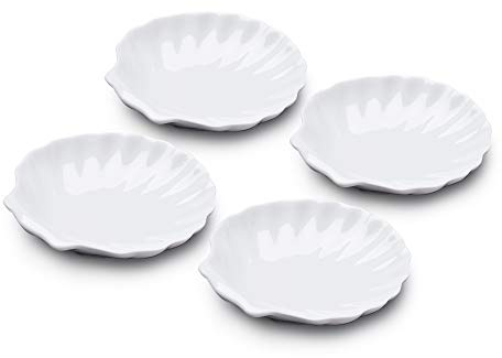 WM Bartleet & Sons 1750 TSET108 Traditional Porcelain Set of 4 Shell Design Serving Dishes 13cm – White