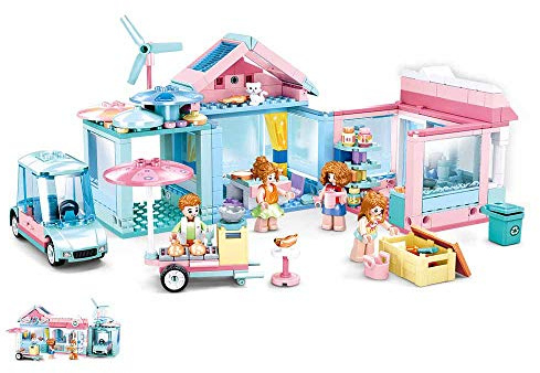 Sluban Klemmbausteine SL95692, Unser neues Zuhause (410 Teile) [M38-B0822], Spielset , Klemmbausteine, City, mit Spielfigur, Mädchenträume, bunt