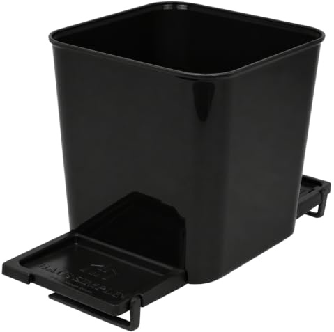 HAUSSIMPLE Car Trash Can Garbage Bin 1.4 Gallon Plastic Spill-Proof Auto Wastebasket with Stability Flaps Free 20 Drawstring Trash Bags 7.5 x 7.3 in (Black w/o Trash Bag)