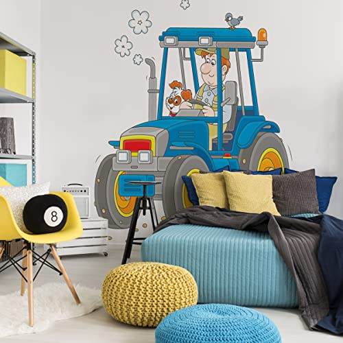 Muralo Vlies Fototapete 180x120 Kinder Traktor Bauer Hund Moderne Tapete Kinderzimmer Schlafzimmer Wandbilder Wandtapete Wandtattoo XXL Br.180xHö.120