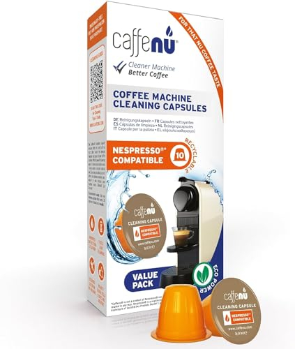 Nespresso Compatible Cleaning Capsules. 10 Originaline Cleaning Pods. Coffee Machine Cleaner For Crisp Coffee. Combines with Nespresso Descaler Kit.