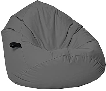 Momiralland Sitzsack Tropfenform Kastanie - für Kinder & Erwachsene – Indoor wie Outdoor da er Wasserfest ist– füllung EPS Perlen. (Anthrazit, XL - Durchmesser 77 cm für Kinder)