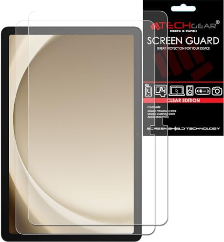 TECHGEAR 2 Pack Clear Screen Protectors for Samsung Galaxy Tab A11 Plus / A11+ (2025) & Tab A9 Plus / A9+ (2023) 11 [HD Clarity] [Scratch-Resistant] [Stylus & S Pen Compatible]