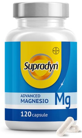 Supradyn® Advanced Magnesium Complex 5 en 1 - Anti Fatigue - Oxyde de Magnésium, Citrate, Bisglycinate, Malate, L-ascorbate, Complément alimentaire - 120 Gélules