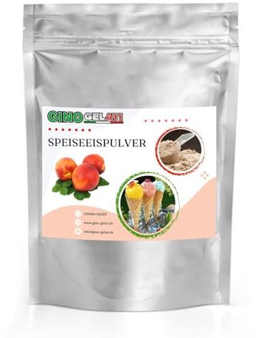 Gino Gelati Nektarine fruchtiges Eis Speiseeis Pulver 1 Kg, verschiedene Geschmackssorten, schnelle und einfache Zubereitung, für Gastronomie und private Küche, Made in Germany