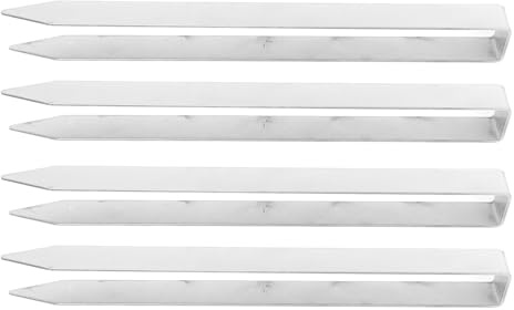 4 Stück U-förmige Pfähle, Robuste Edelstahl-Erdnägel, Landschaftsklammer, Pflanzenabdeckungspfähle, Bogen-Erdanker für Rohrhaltezäune, 30 X 3,8 X 2,1 cm