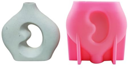 Limtula Molde de silicona para jarrón de flores secas, molde redondo de resina para macetas de flores suculentas de hormigón, molde epoxi para decoración del hogar