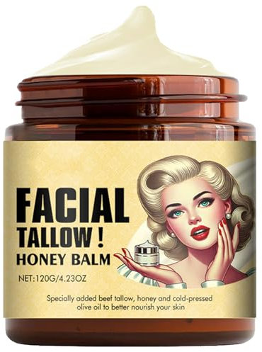 Crema per la Pelle di Sego di Manzo,Beef Tallow,Crema Idratante al Sego di Manzo,Cura della Pelle al Sego di Manzo,Crema Idratante al Sego di Manzo,Balsamo Idratante per Viso e Corpo,120g
