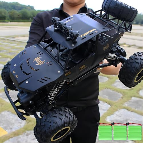 4WD 4x4 1/12 Hobby RC Car,High-Speed Remote Control Cars , Off-road Rock Crawler,2.4GHz remote control All Terrain Monster Truck,Dual Motors LED Headlight , 2 batteries for 60 Min Play,for Kids Adults
