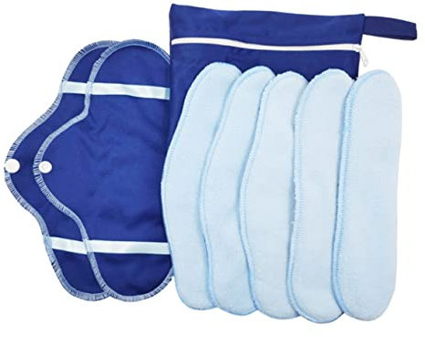 FOYTOKI 8 Stück Waschbare Und Wiederverwendbare Damenbinden Aus Atmungsaktivem Plüsch Tragbar Und Faltbar Mit Starker Saugfähigkeit Und Aufbewahrungstasche Für Menstruation Und Wochenbett