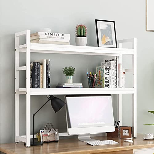 2 Capas Estantería Pequeña De Sobremesa - Estantería De Escritorio Extensible, Estante De Organización De Estantería De Escritorio, Librería Multifuncional De Sobremesa Para Ordenador(D,75x24x90cm)