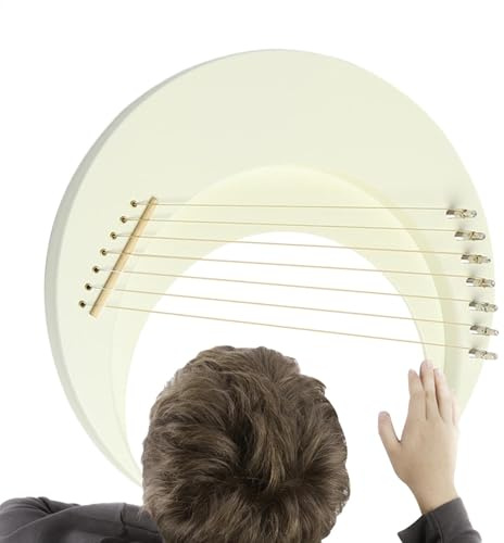Harfensaiten-Instrument, Mondleier-Harfe, Moon-Holzharfe, 7-saitiges Lyra | Klavier, tragbares Musikinstrument, Harfe für Musikliebhaber und