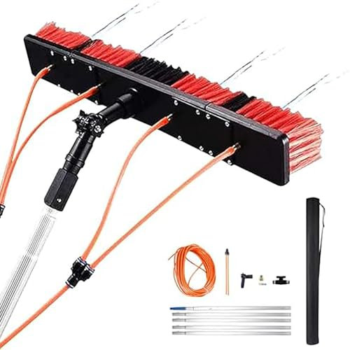 Scopa Telescopica AntiGraffio per Pannelli Solari, Spazzolone per Lavaggio Pannelli Fotovoltaici,50cm,400cm