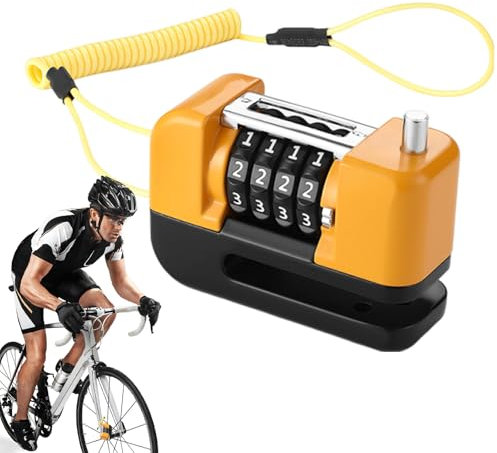 Blocco Disco Freno | Serratura a Combinazione da 4 Cifre Resistente | Dispositivo Di Sicurezza Per Biciclette E Motocicli Con Meccanismo Di Chiusura
