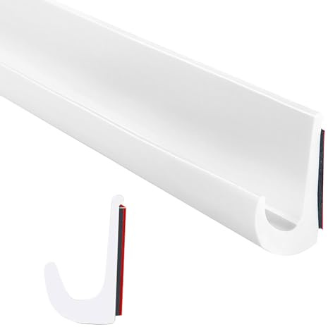 SuQurtom J-Shape RV Rain Gutter, 5m/16.4Ft Self-Adhesive TPE Rain Diverter, Waterproof Roof Edge Protection Profile for RV, Truck, Boat, Car, Van & Motorhome, Easy Install Rain Diversion Strip