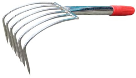 Fenteer Râteau de Jardin Petit Outil à Main Griffe de Désherbage Mini Cultivateur et Râteau à Fleurs En Acier Inoxydable Robuste Adapté pour Aérer Le Sol et, 6 Dents