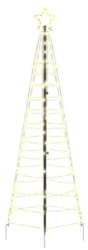 vidaXL Árbol de Navidad LED con estacas de Tierra Cálido 250 cm Hierro, Sala, decoración navideña Moderna, Luces LED, árbol Festivo, iluminación Alegre, ecoeficiente