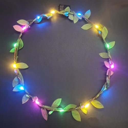 AWSOLAR 10 Stück Blumenkranz Haare LED, Leuchtende Haarreifen | LED Haarreif Blumen für Party, Geburtstag, Hochzeit, Festival Zubehör