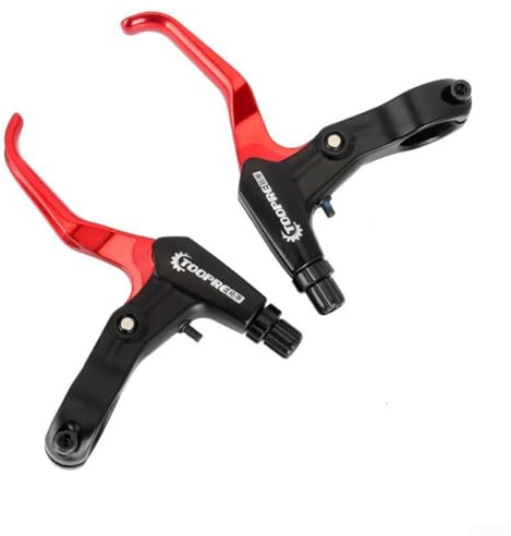 V-Bremshebel aus Aluminiumlegierung für Fahrrad-Scheibenbremsen, 22,3 mm Lenkerkompatibilität, ergonomisches Design mit empfindlicher Reaktion (rot)