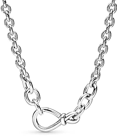 100% Pan Chunky Infinity Knot Chain Necklace For Women