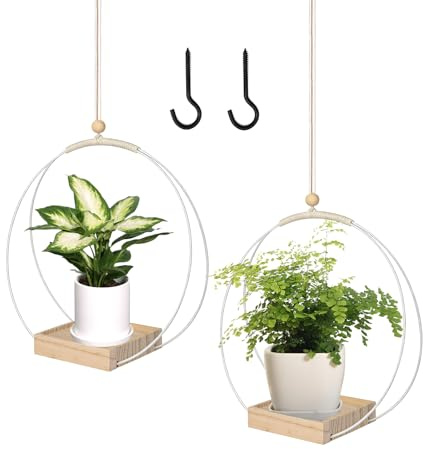 BDHYYM 2 Pezzi Vasi Sospesi per Piante, Portavasi da Appendere, Sospese Portafiori Corda Portafiori Corda per Vasi Appesi Macrame Plant Hanger Piante da Appendere Macrame