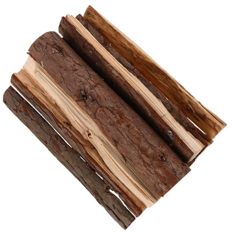 Zerodeko 10 Piezas de Leña Decorativa de Madera Rústica para Chimenea Interior, Troncos Decorativos para Exhibición y Decoración en Fiestas