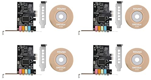 Onchdbfhuu 4X PCIe Sound Card 5.1, PCI Express Surround 3D Audio Card for PC with High Direct Sound & Low Profile Bracket