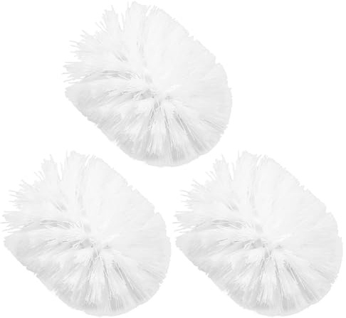 VINTORKY Ricambio Spazzolino WC, Testine di Ricambio per Spazzola WC, 3 Pezzi in PVC ABS Bianco, Soluzione Pratica per Bagno e Pulizia Accurata della Tazza