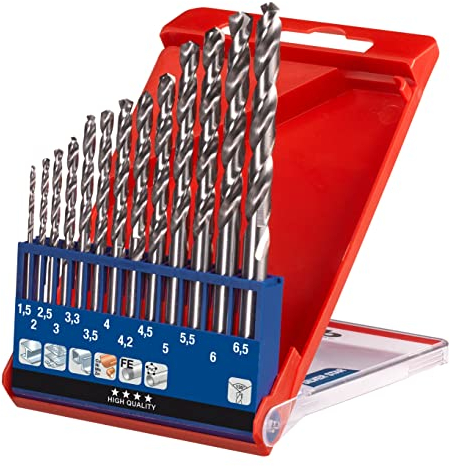 kwb Silver Star Metallbohrer-Satz, HSS-G – 13-teiliges Bohrer-Set für schnelles und präzises Bohren in Metall