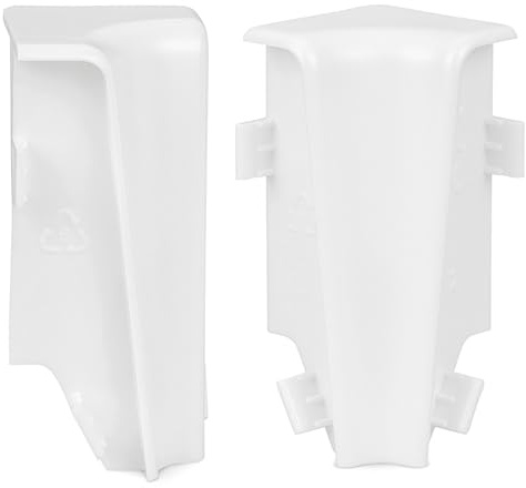 KGM Innenecken für Sockelleiste MEGA - Weiß, 20 x 58 mm, 2 Stück | Kunststoff in RAL9016, Inneneckenschutz für Fußleisten, einfaches Aufstecken, modernes Design