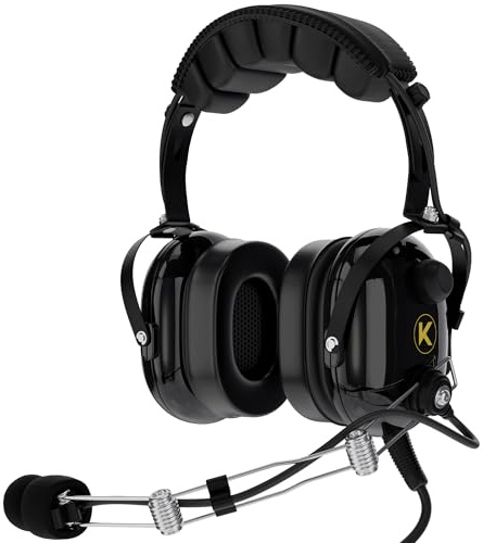 KORE AVIATION P1 Series PNR Pilot Aviation Headset, Schwarz