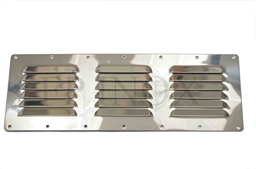 Rejilla Ventilación rectangular (340 x 116 mm) acero inoxidable