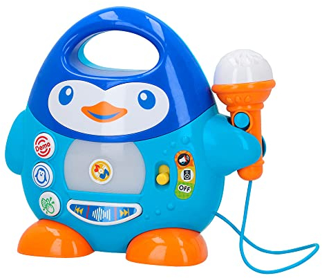 winfun 44754 - Karaoke pingüino, Reproductor música para niños, Juguete Musical Educativo, con Efectos y Luces de Colores, Incluye Pilas, A Partir de 18 Meses, Juguetes y Regalos Infantiles