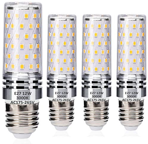 Ugvmn E27 LED Warmweiss 12W Entspricht 100W Halogenbirnen, E27 LED Warmweiß 3000K, Led Birne E27 Kein Flackern, Leuchtmittel E27 Nicht dimmbar, Glühbirne E27 LED 1400lm, LED Lampe E27 230V, 4er Pack