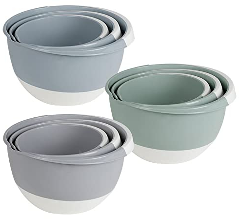 Spetebo Rührschüssel Set 3 teilig - 2,0 bis 5 Liter - Kunststoff Salat Schüssel Kochschüssel Schüsseln