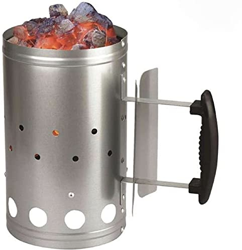 ADEPTNA Heavy Duty Barbecue BBQ Chimney Starter Charcoal Coal Starter Quick Start Barbecue Lighter Burning – Safe and easy to Use