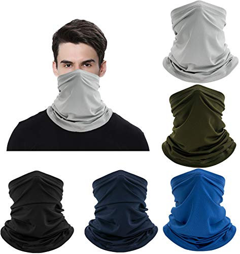 VEGCOO 6 PCS Unisex Multifunctional Headwear Bandana Multipack Washable Face Coverings Neck Scarf Headscarf, Cycling Motorcycle Balaclava Neck Gaiter Snood for UV Sun Protection